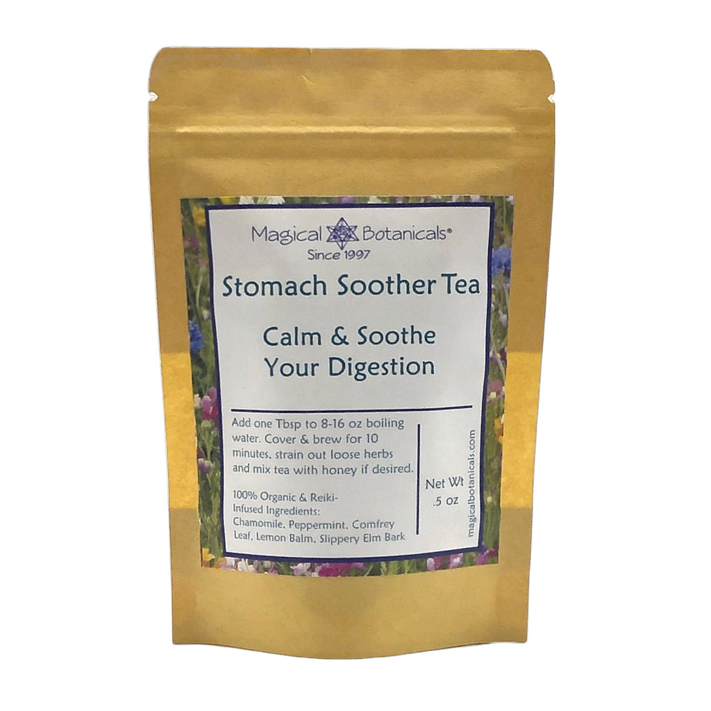 Bag of Magical Botanicals Stomach Soother Tea on a white background