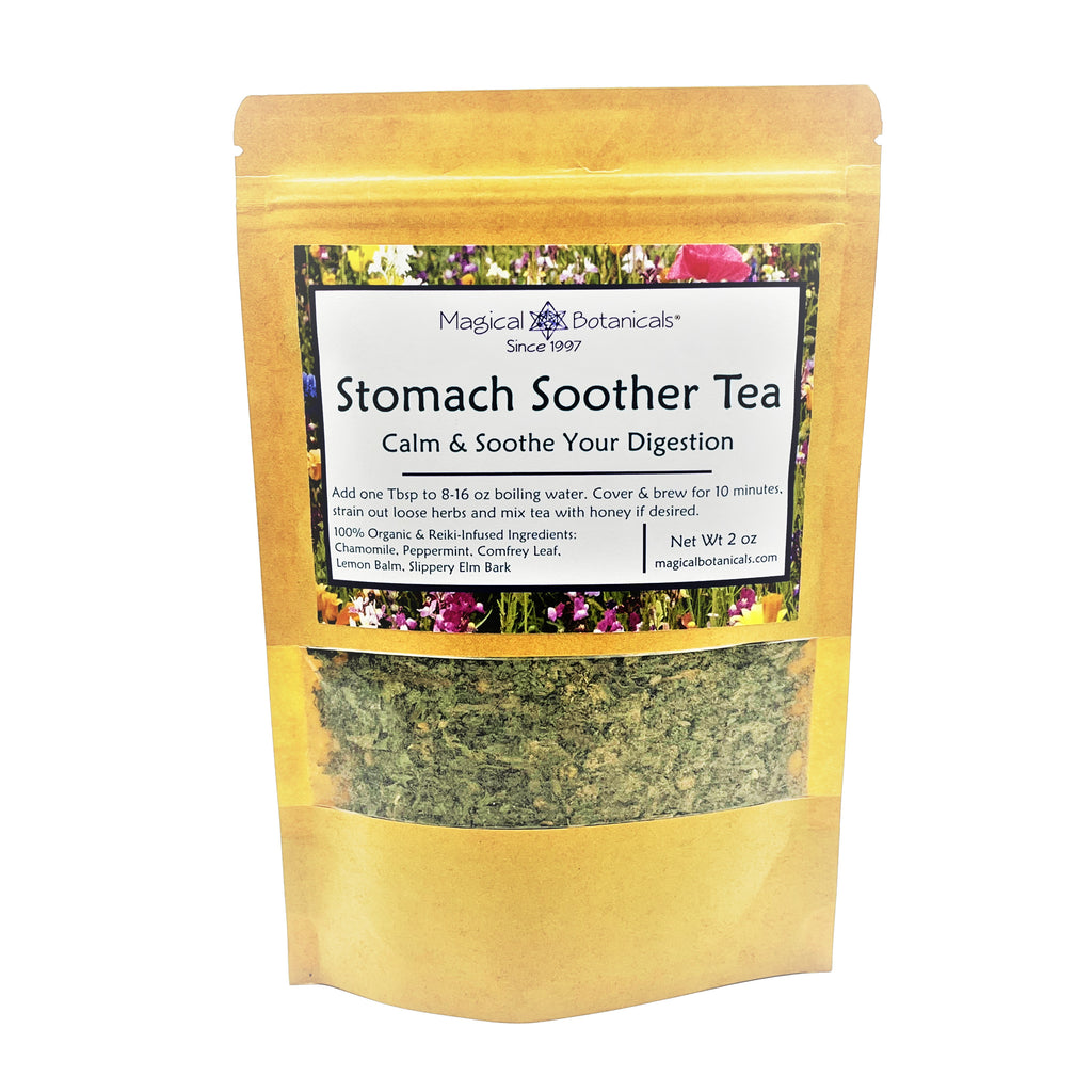 Bag of Stomach Soother Tea by Magical Botanicals on a white background